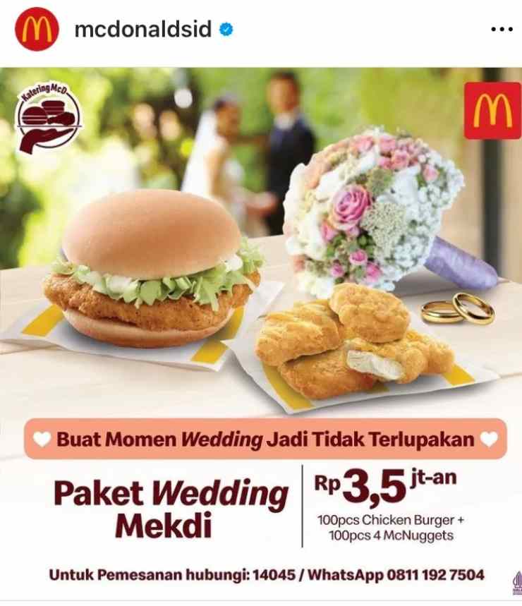 McDonald's lancia il pacchetto matrimonio
